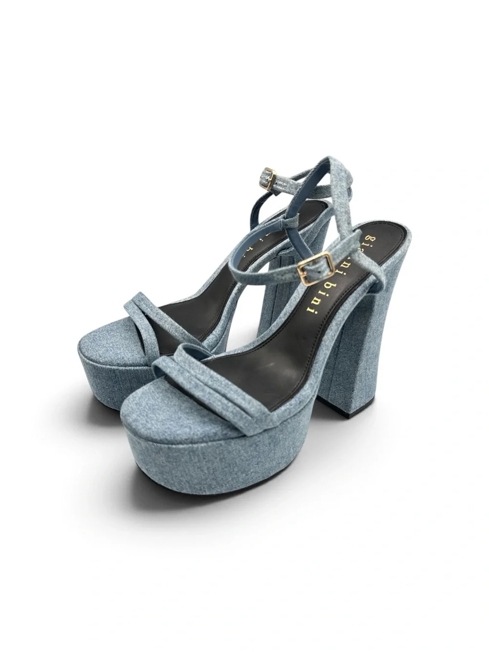 BNWOB Gianni Bini Babels Denim Platform Heels Size 8.5 Y2K Style 6” Block Heel